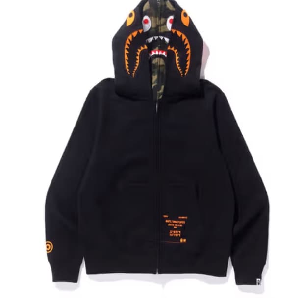 베이프 x 언디피티드 홍콩 한정판 샤크 후드 XL
