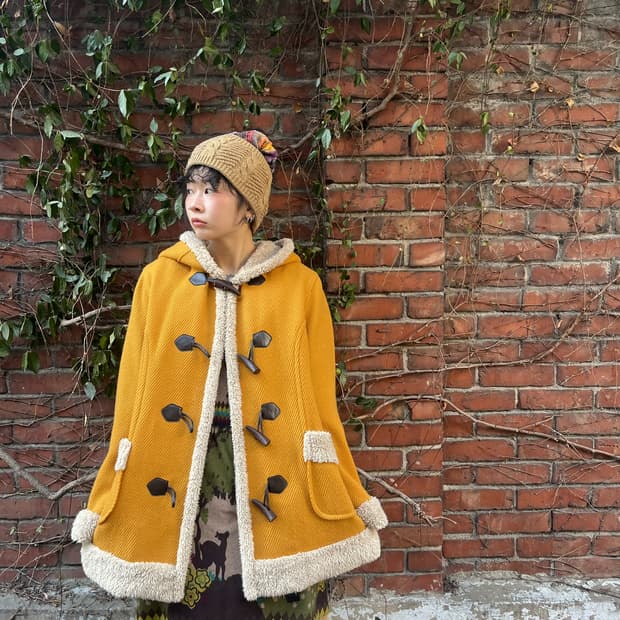 일본무드 더플 후드 코트