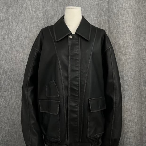 드미트리블랙 워시드 레더 자켓/#3568