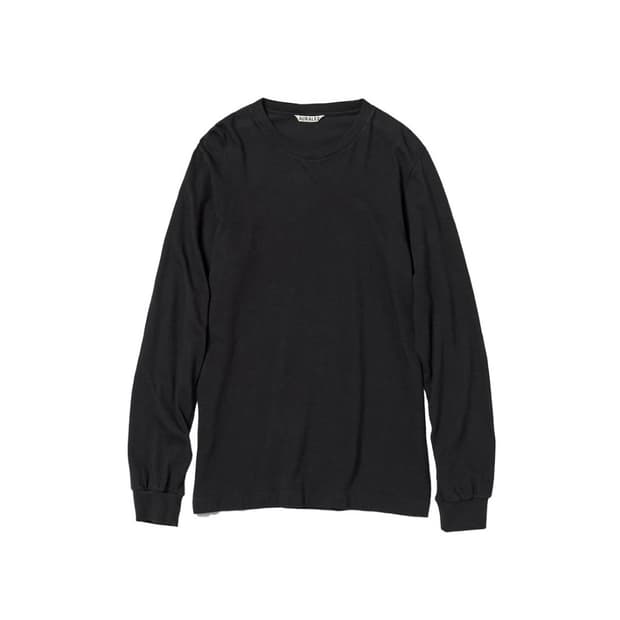 AURALEE SEAMLESS L/S TEE (BLACK)