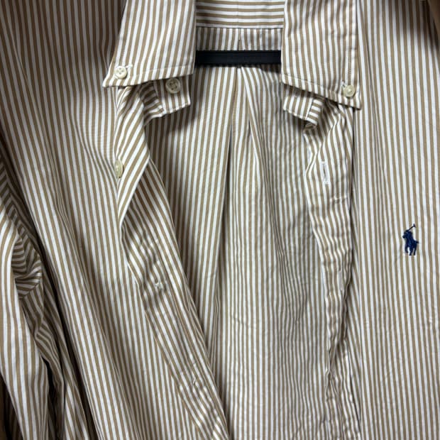 폴로랄프로렌 베이지 스트라이프 셔츠(빈티지,구제아님)