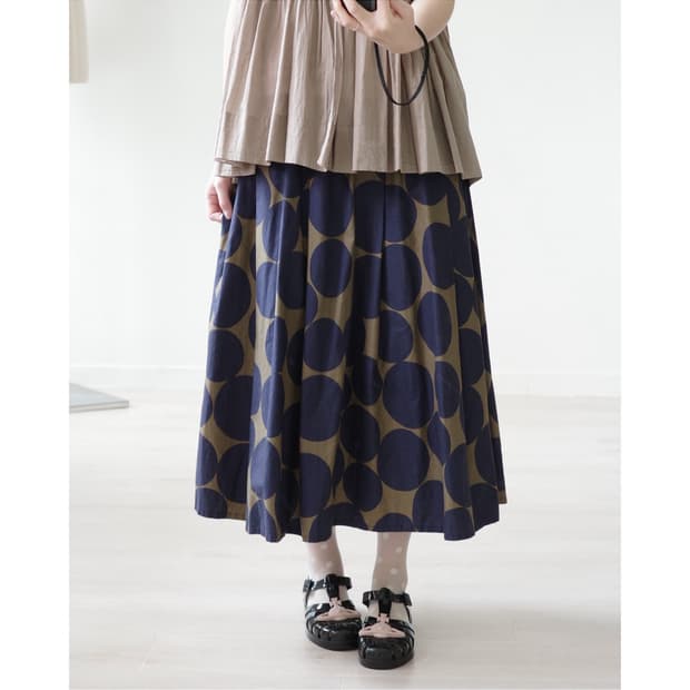 Bold Polka Dot Midi Skirt