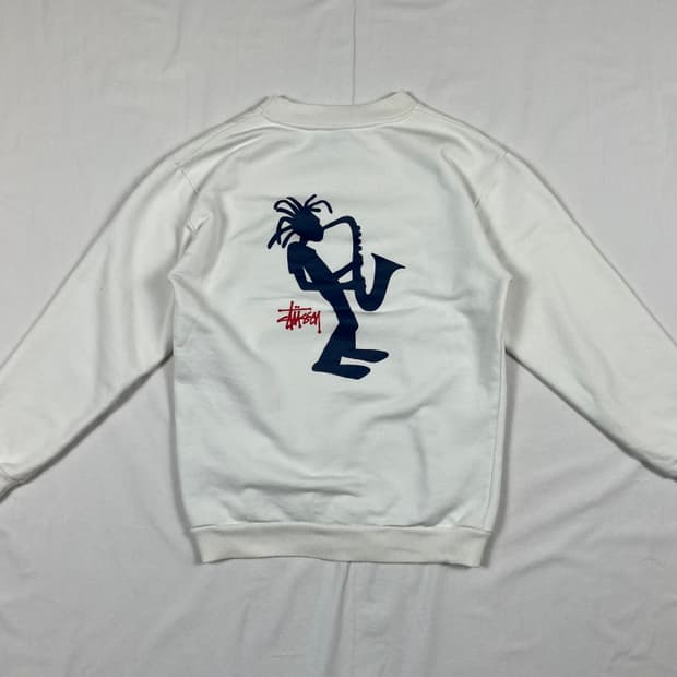 90s 스투시 쉐도우맨 드레드락 색소폰 맨투맨 스웻셔츠