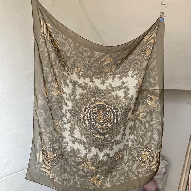 빈티지 호랑이 패턴 패브릭