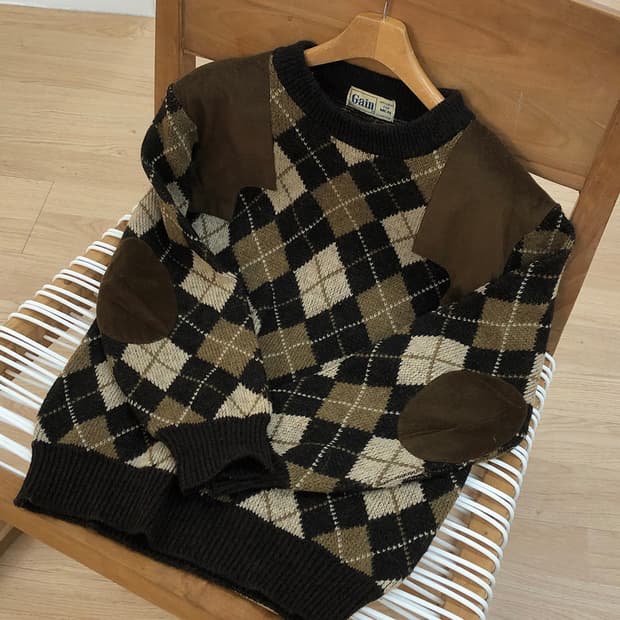vintage elbow patch knit