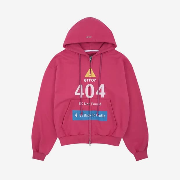 그레일즈 ERROR 404 ZIP HOODIE [PINK] 2사이즈