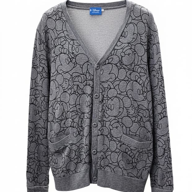 도쿄 Disney 미키마우스 패턴 코튼 가디건 1839