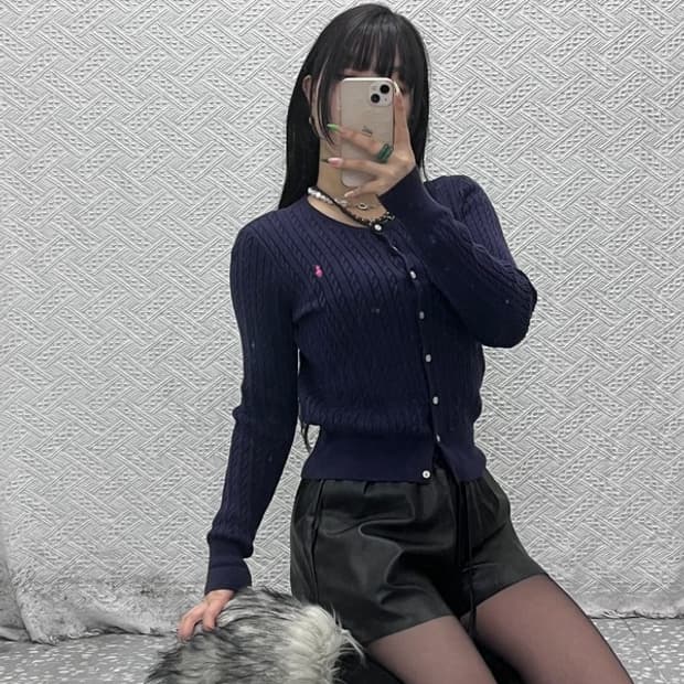 폴로 랄프로렌 모던캐주얼 여리슬림핏 꽈배기 가디건 XL C09359