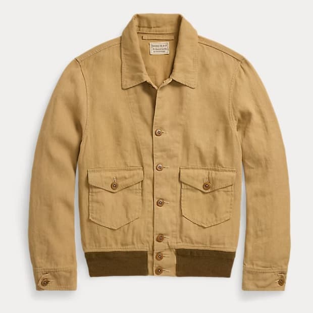더블알엘 rrl 리넨 코튼 플라이트 자켓 L