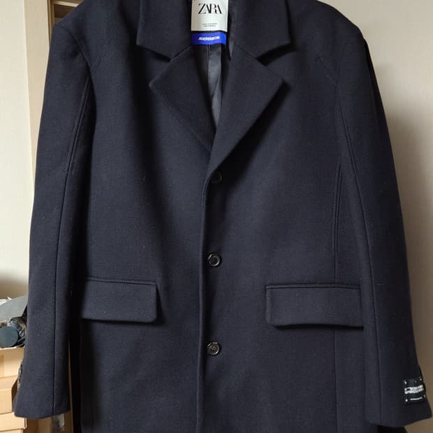[M/105] 자라 아더에러 2차 코트 울 블랜드 오버사이즈 블랙