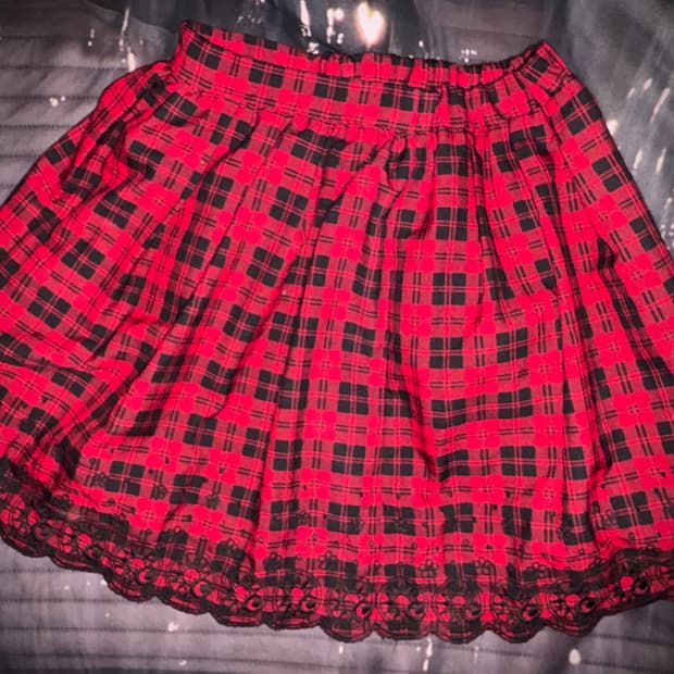 빈티지 갸루 펑크 캐캐체 아무깔 카드캡터 사쿠라 콜라보 체크 스커트