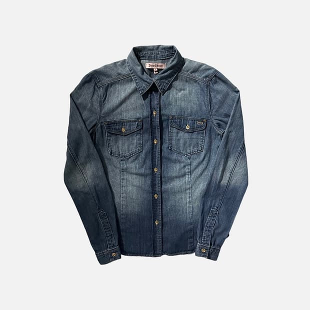 쥬씨꾸뛰르 워싱 데님 웨스턴 셔츠 청남방