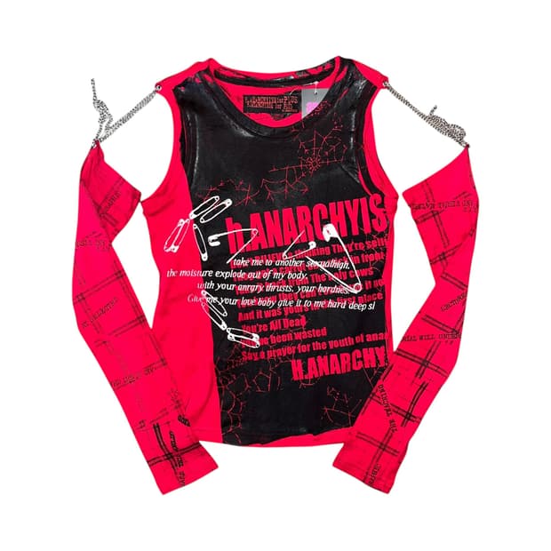 H.NAOTO 에이치나오토 프린팅 긴팔티 펑크갸루y2k