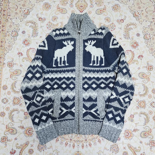 아베크롬비 울혼방 노르딕 니트 집업 s