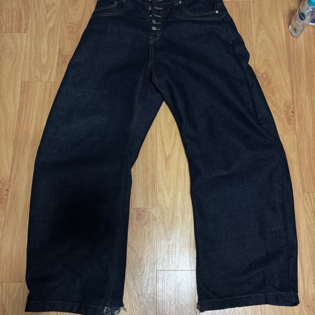 테이크이지 버튼플라이 커브드 데님팬츠 인디고블루 M