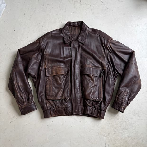 90s Bally 빈티지 A2 리얼 가죽자켓 42
