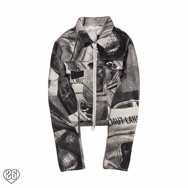 Helmut Lang Cuffed Printed Denim Jacket