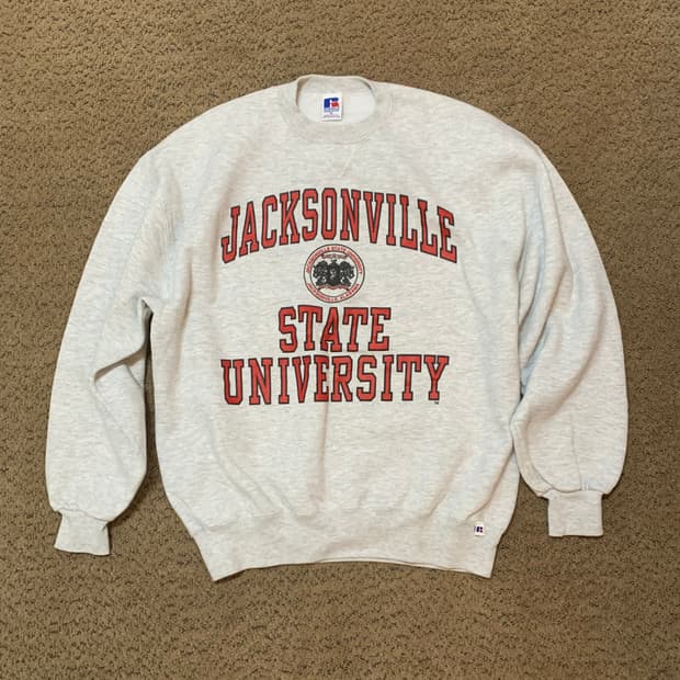 90s 러셀 프린트 스웻셔츠 (XL)