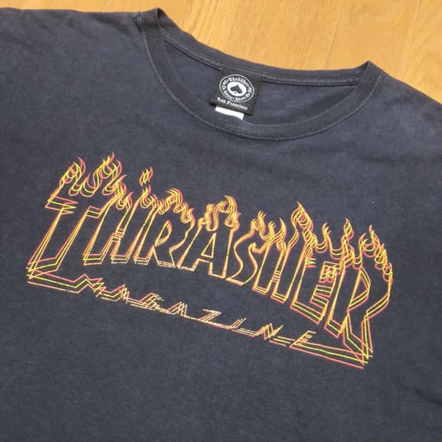 [XL] 트래셔(THRASHER) 불꽃 로고 티셔츠