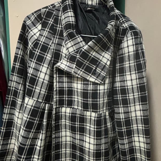 갸루 체크 자켓