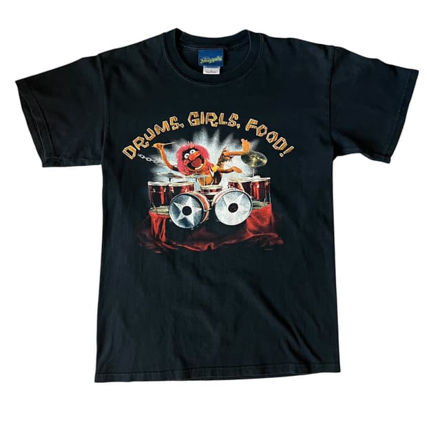 빈티지 00s The Muppets 애니멀 드럼 그래픽 티셔츠