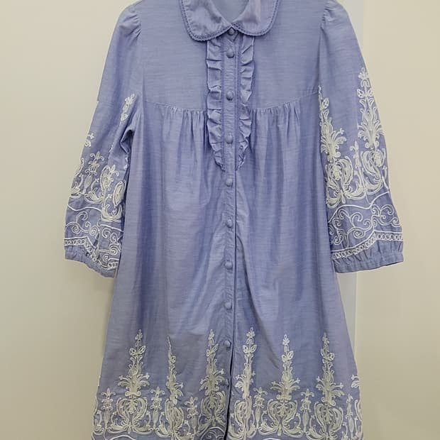 돌리걸 바이 안나수이 레이스 자수 7부 소매 원피스 55사이즈