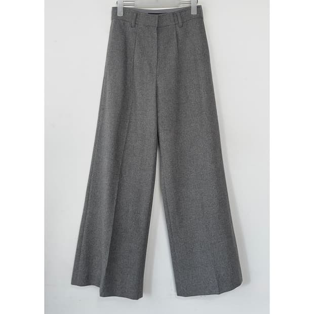 타임 23 백 밴딩 와이드 울 팬츠