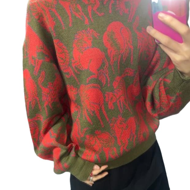 ysl 입생로랑 자수 니트