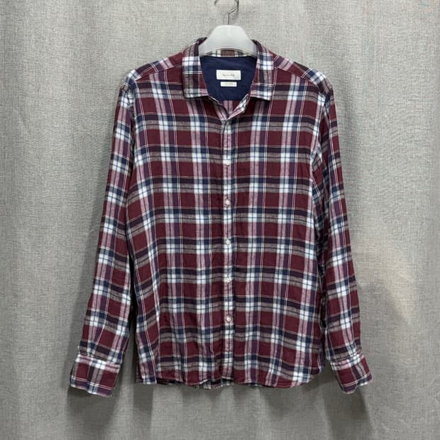 [XL] 마시모두띠 린넨 마 체크 셔츠 남방