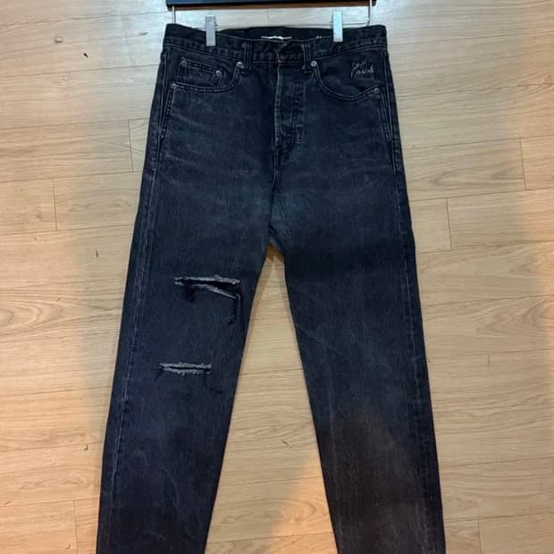 생로랑 블랙 데님 블랙진