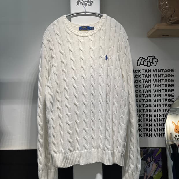 폴로랄프로렌 포니로고 꽈배기니트