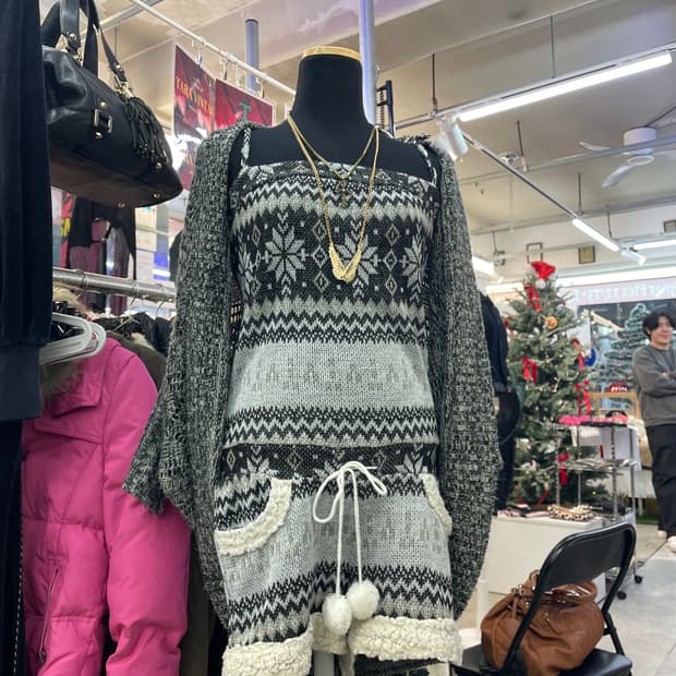 빈티지 폼폼 점프슈트