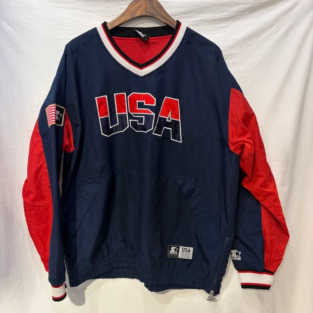 스타터 USA 바람막이 풀오버 아노락 웜업