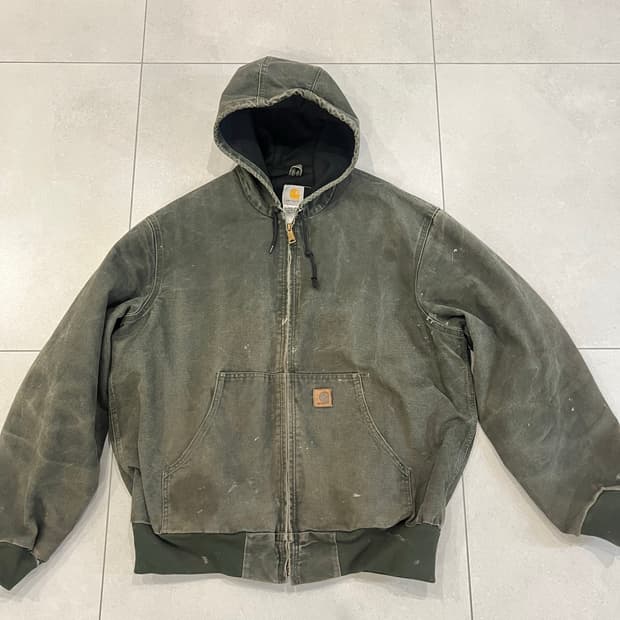 빈티지 칼하트 액티브자켓 덕액티브 j160 모스 그린 xl