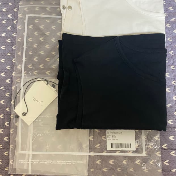 유스 사이드 스냅 슬리브리스 m 블랙, 화이트