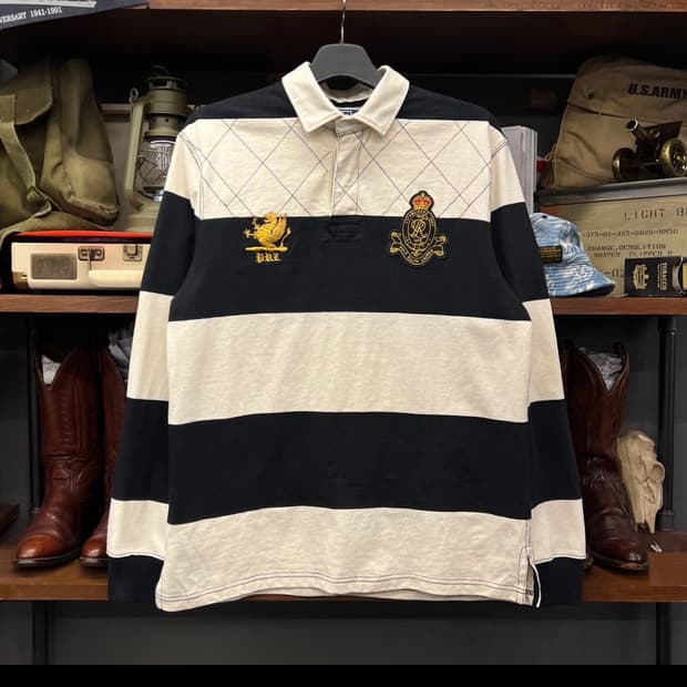 폴로 랄프로렌 빅로고 스트라이프 럭비티 L