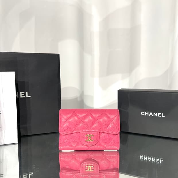 [정품] 샤넬 클래식 똑딱이 카드지갑