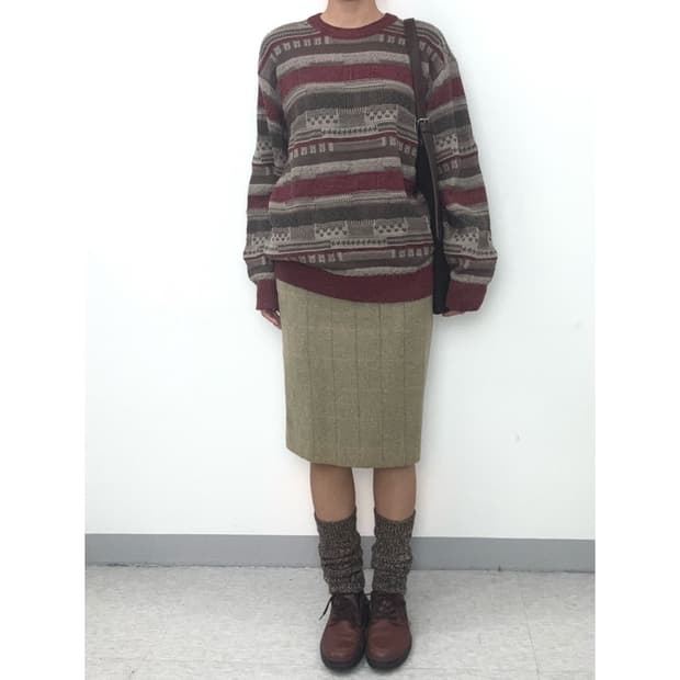 빈티지 미디 스커트