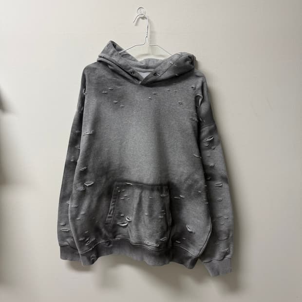 빈티지 디스트로이드  데미지 워싱 후드티