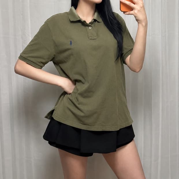 폴로 랄프로렌 올리브 카키 피케 셔츠