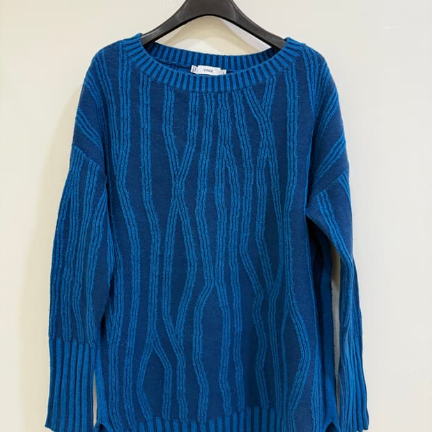 빈스 물결 패턴 니트 스웨터 정품