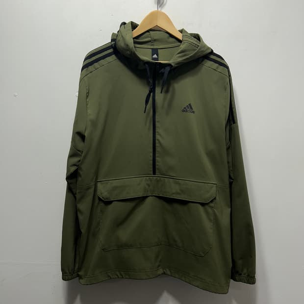 아디다스 다크그린 후드 아노락 바막 110
