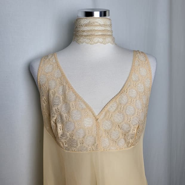 B급 빈티지 허니 옐로우 슬립 원피스