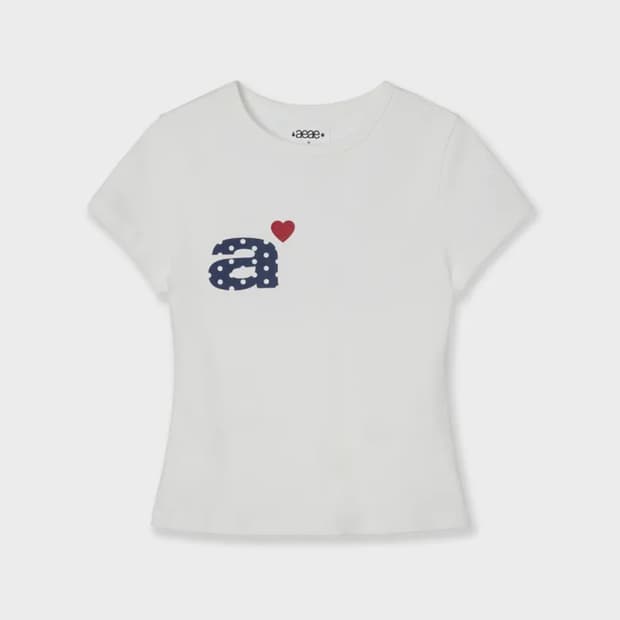 aeae 에이이에이이 반팔티 화이트 DOT SMALL LETTER TEE