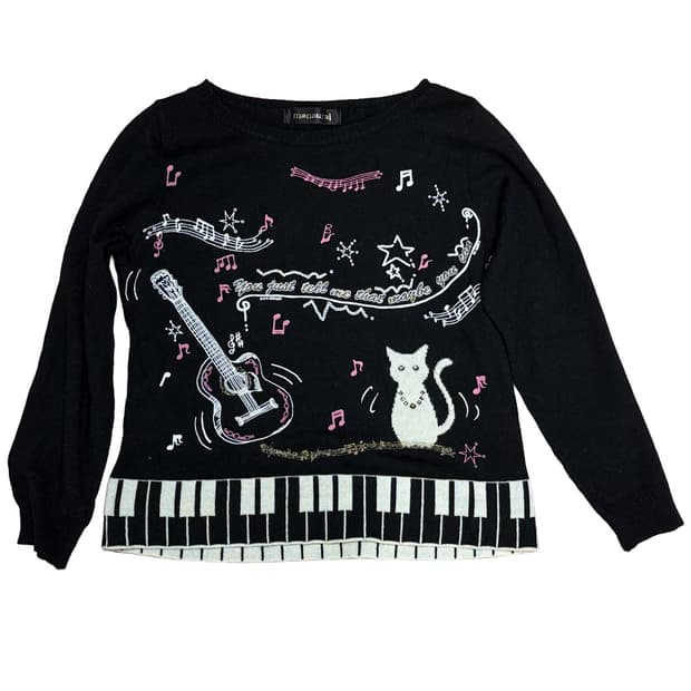 네코 락스타 블랙 니트