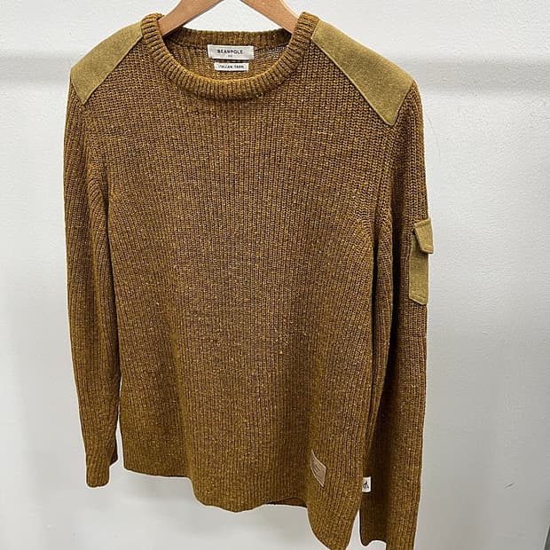 100) 빈폴 스웨이드패치 울니트 