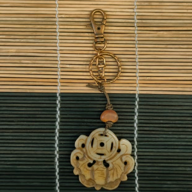 옥 박쥐 소뿔 열쇠고리