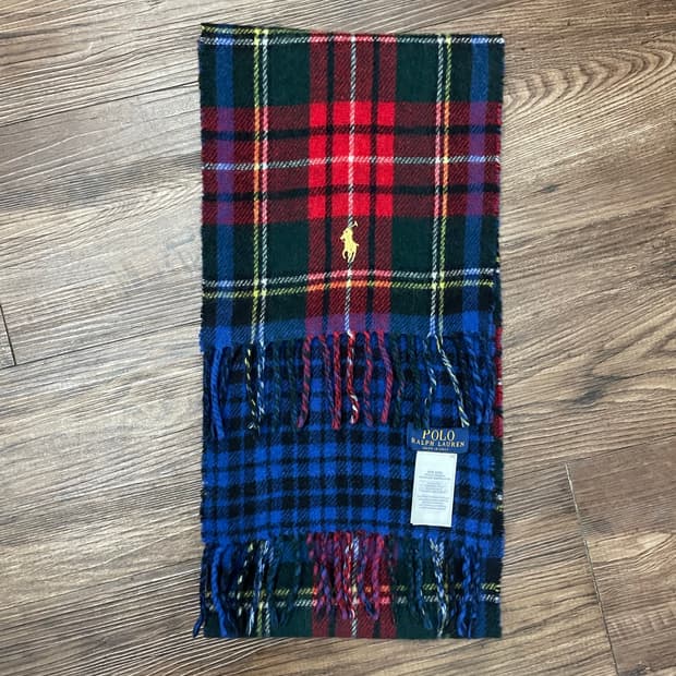 폴로 랄프로렌 리버시블 타탄 체크 머플러 목도리