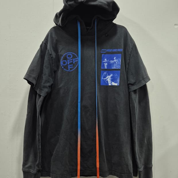 오프화이트 하드코어 카라바 오버 후드티 남성 95사이즈