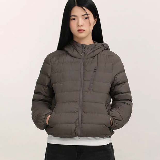 시티 레저 우먼즈 후디드 라이트 다운 재킷 [모카 브라운] M